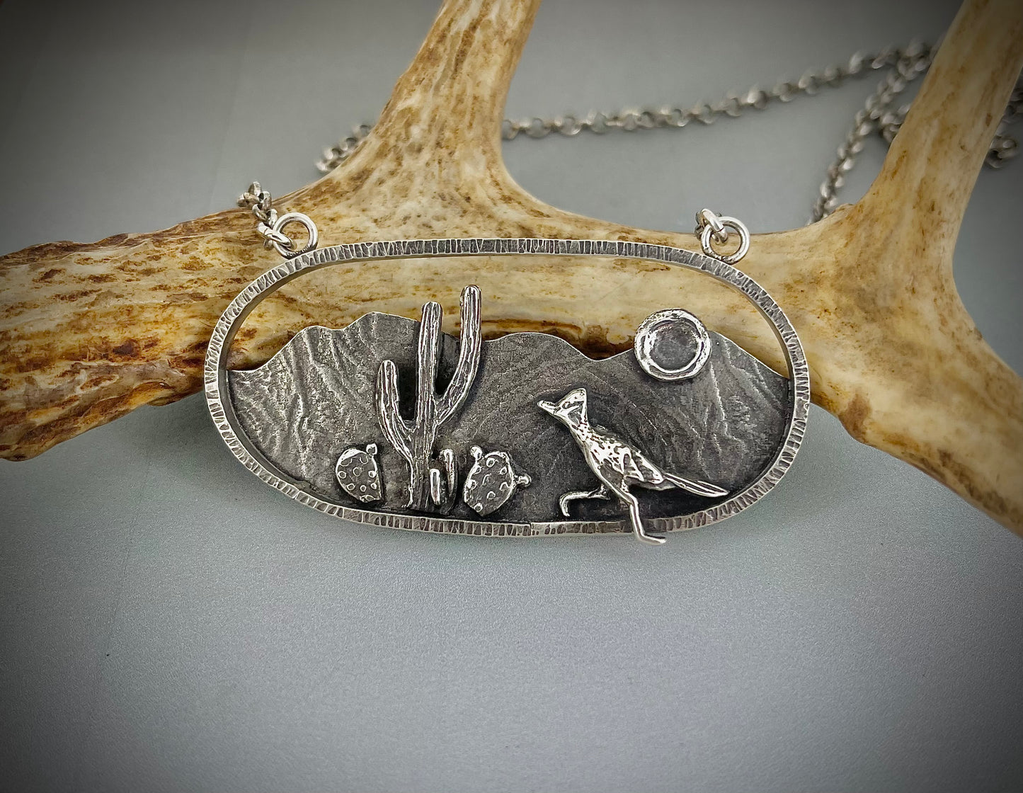 Southwestern Desert Vignette in Sterling Silver