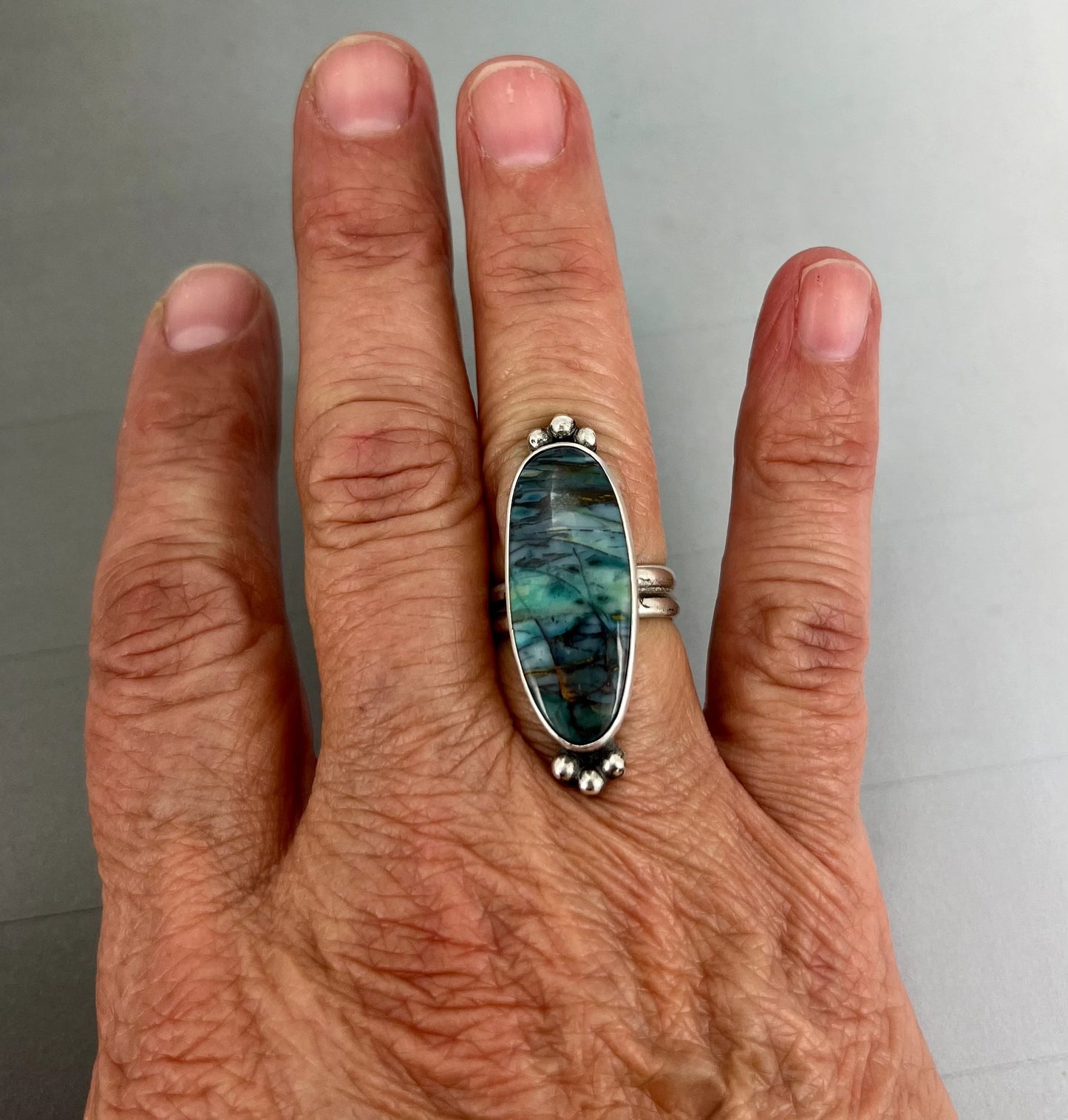 Indonesian Blue Opal Ring