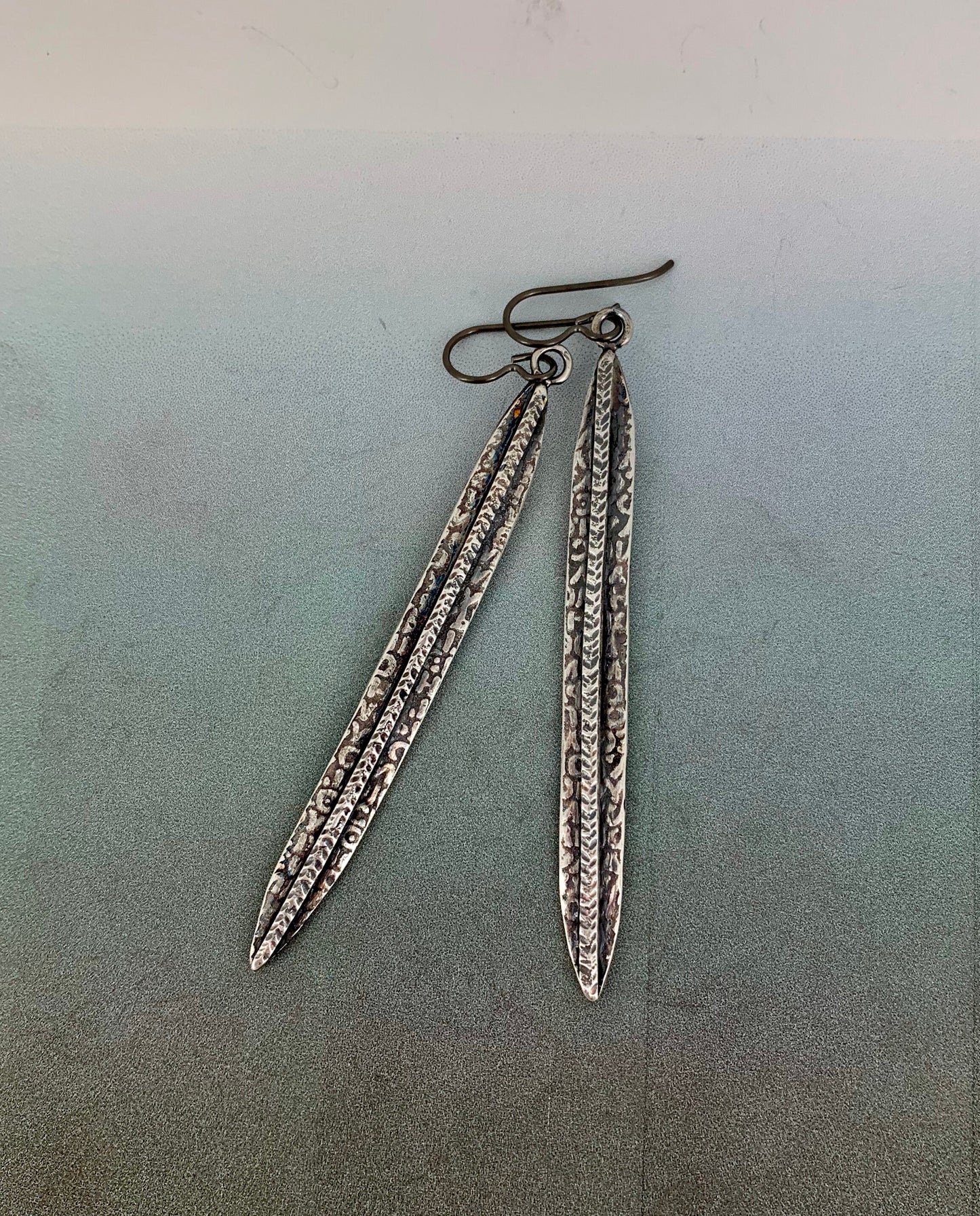 Sterling Silver Spear Long Earrings