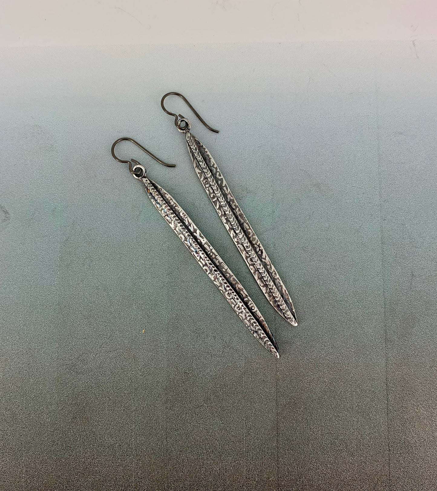 Sterling Silver Spear Long Earrings