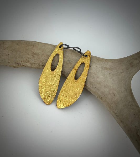 Sterling Wing Earrings with 24k gold