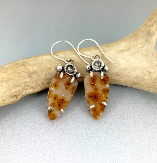 Natural Drusy Earrings in Sterling Silver