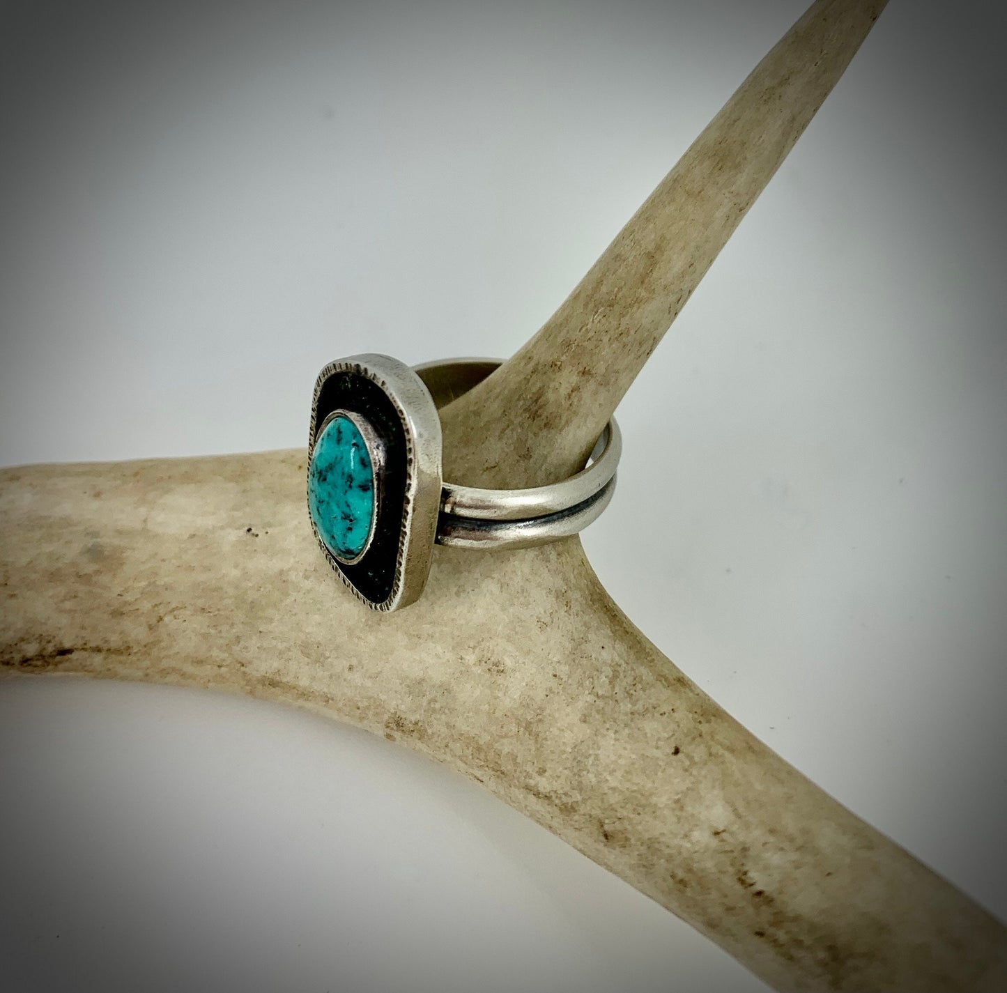 Sterling Silver Framed Turquoise Ring