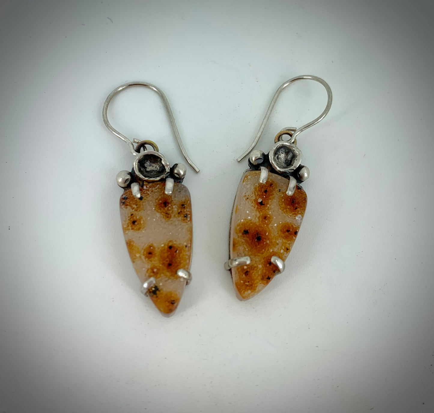 Natural Drusy Earrings in Sterling Silver