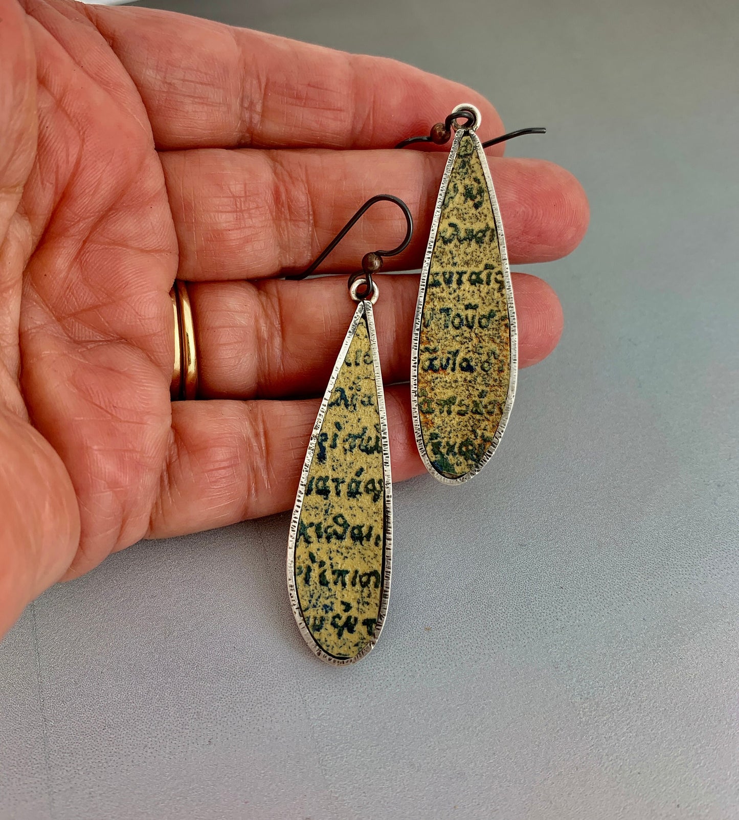 Sterling Silver with Polymer Clay Inlay Earrings