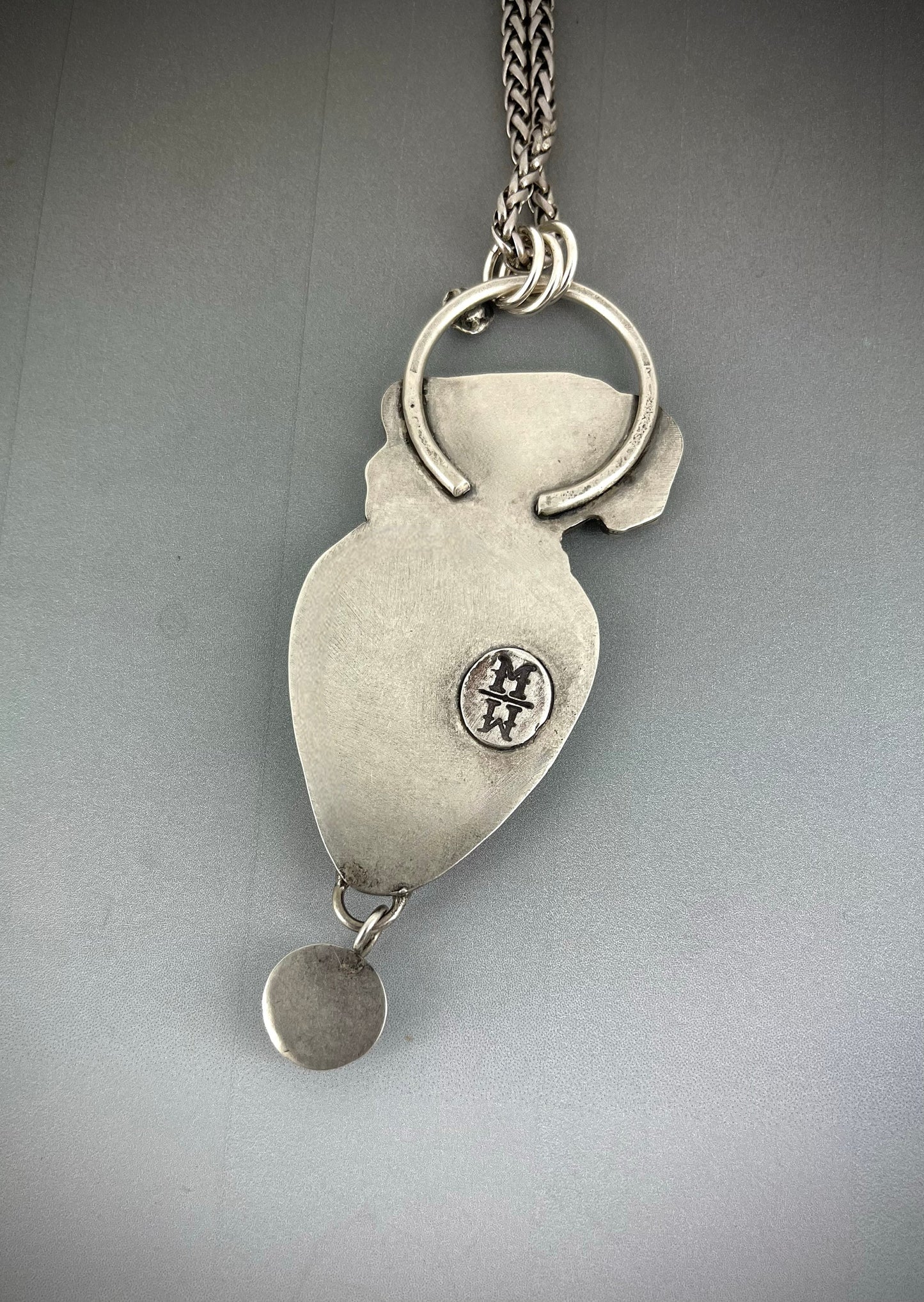 Western Pendant with Montana Agate, Labradorite and Buffalo in Sterling Silver